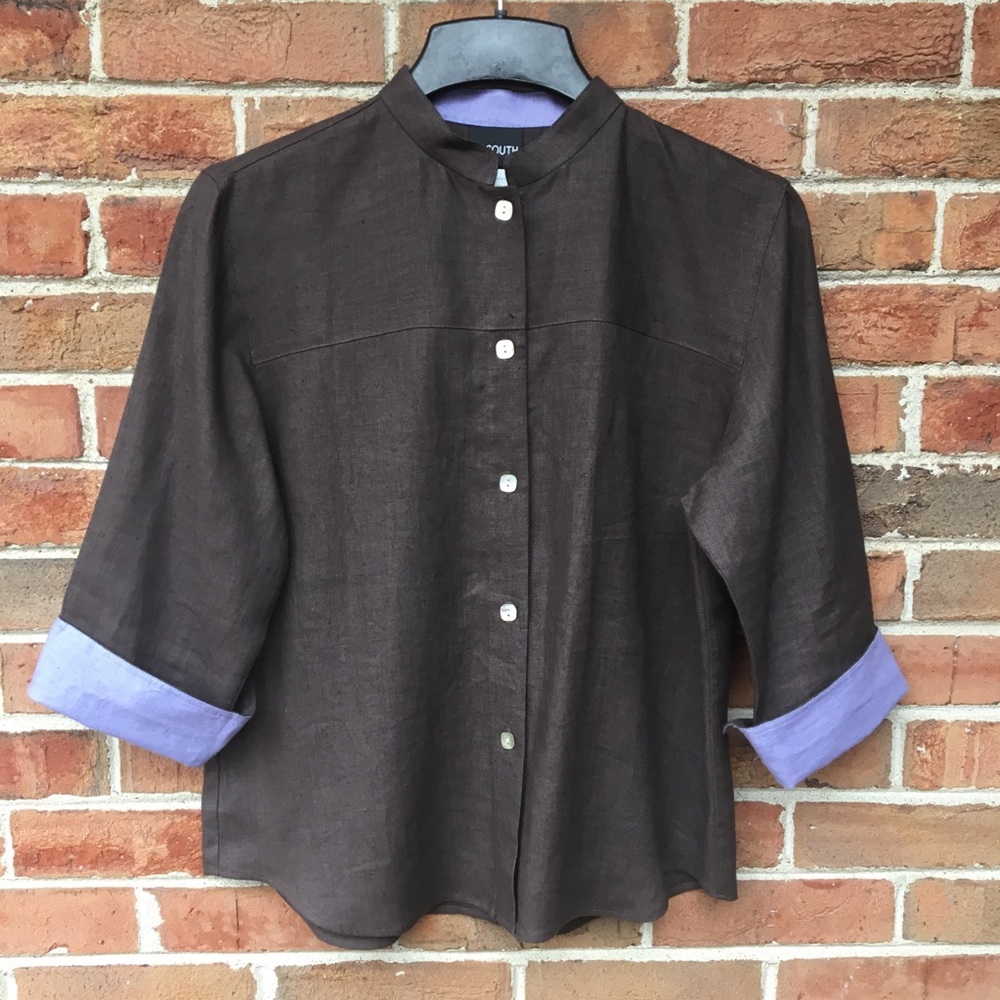 20 South Brown Linen top